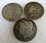 1900-O, 1900-O, 1901-O Morgan Silver Dollars