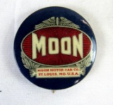 Rare Antique Moon Motor Car Co. Celluloid Advertising Pinback