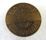 Antique Pabst Breweries Employee Worker Badge