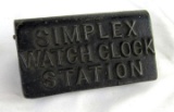 Antique Cast Iron Simplex Watch Clock Station Lock Box