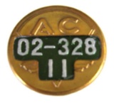 Antique Original AC Spark Plugs Employee Worker Badge