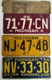 1944, 1947, 1954 Michigan Autmobile License Plates