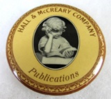 Antique Hall & McCreary Publication Co. Advertising Pocket Mirror 3.5