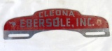 Antique Ebersole Inc. Pontiac Dealership Metal License Plate Topper Cleona Penn