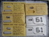 (4) Vintage Sets 1961 Michigan Metal License Plate Tabs/ Tags NOS in Orig. Envelopes