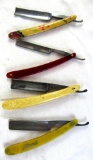 (4) Antique Straight Razors-Kismet, Joseph Rodgers, SSA Sweden, Rolka & Klein