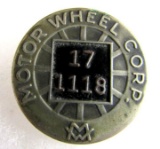 Antique Motor Wheel Corp Employee Worker Badge