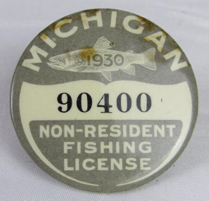 1930 Michigan Non-Resident Trout Fishing License