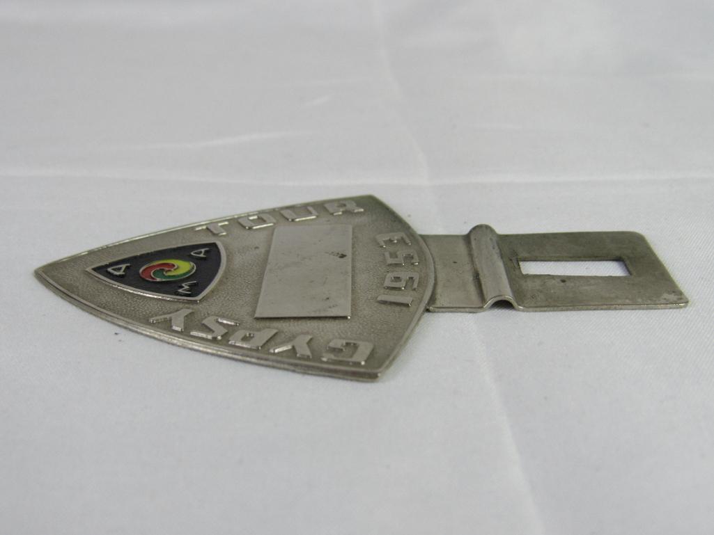 Vintage 1953 AMA Gypsy Tour Metal License Plate | Proxibid