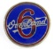 Rare Antique Overland 6 Porcelain Enameled Automobile Grill Badge