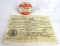 1928 Michigan Resident Small Game Hunting License Badge w/ Paper