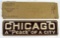 Antique 1920's/30's Chicago A Peach of a City License Plate/ Topper