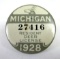 1928 Michigan Resident Deer Hunting License Badge