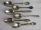 Lot (6) Antique Sterling Silver Spoons All Michigan- Durand High School, Muskegon, Lansing, Saginaw+