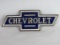 Antique Chevrolet Porcelain Enameled Automobile Grill Badge