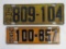 1920 & 1924 Michigan License Plates