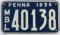 1954 Pennsylvania Motor Boat License Plates Pair