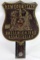 Excellent Antique New York State Police Chiefs Assoc. Cast Metal License Plate Topper
