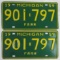 1959 Michigan Farm License Plates Pair