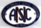 Antique National Automobile Service Corp. Detroit Porcelain Enameled Grill Radiator Badge
