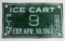 Vintage 1966-67 Flint, Michigan Ice Cart License Plate