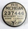 1931 Michigan Resident Small Game Hunting License Badge w/ Paper