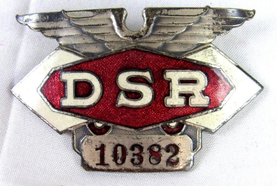 Antique DSR Detroit Street Railways Streetcar Badge- Cloissonne Enameled