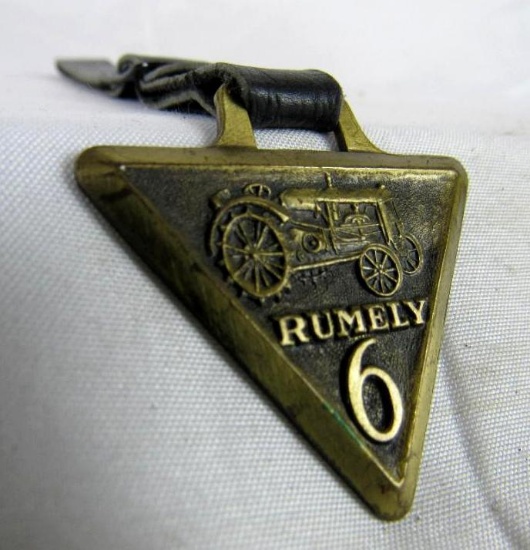 Antique Rumely 6 Tractor Watch Fob (Rumely Thresher Co., La Porte, Indiana)