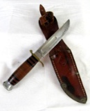 Vintage Puma Solingen Germany #6234 Fixed Blade Knife w/ Stacked Leather Handle