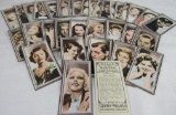 1936 Godfrey Phillips Stars of the Screen Tobacco Card Set (48) Jean Harlow, Clark Gable+