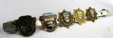 Excellent Collection of Antique Greyhound Bus Service Pins on Original Mounting Bar