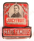 Antique Wrigley Juicy Fruit Gum Tin Advertising Match Holder/ Safe