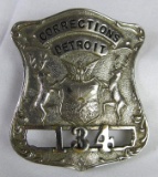 Rare Vintage Detroit Corrections Officer Badge