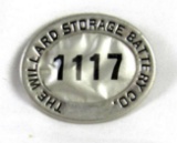 Antique Willard Battery Co. Employee Worker Badge