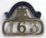 Antique British Corporation Tramways Porcelain Enameled Badge