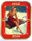 Antique Original 1941 Coca Cola Serving Tray Ice Skater Girl 10 x 13