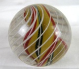 Huge Antique Latticino Swirl Marble 2.25
