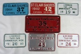 Lot (7) Vintage 1980's Detroit Area License Plates- Taxi, Bus, Tow Truck, etc