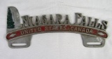 Antique Niagara Falls Cast Aluminum License Plate Topper
