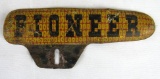Antique Pioneer Seed Corn Metal Advertising License Plate Topper