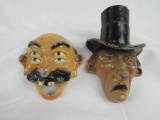 (2) Antique Cast Iron Figural Face Bottle Openers- Wilton