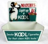 Vintage Kool Cigarettes Embossed Tin Display/ Match Holder