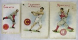 (3) Antique Tobacco Silks College Athletes Baseball Minnesota, Cornell, +