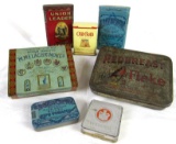 Lot (7) Antique Tobacco Tins Redbreast Flake, Union Leader, Egyptian Cigarettes+