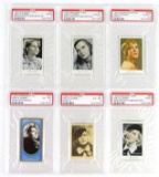 Lot (6) 1930's Gret Garbo Tobacco Cards All PSA Graded