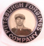 Antique Pittsburgh Forging Company Employee Photo Badge 1.75