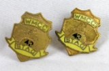 (2) 1942 Wisconsin Motorcycle Club Enamel on Brass Lapel Pins WMCC