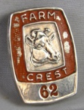 Antique Farm Crest (Dairy?) Employee Worker Badge
