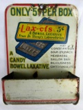 Antique Lax-Ets Laxatives Tin Advertising Match Holder / Safe