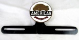 Antique American Motor Club Porcelain Enameled License Plate Topper